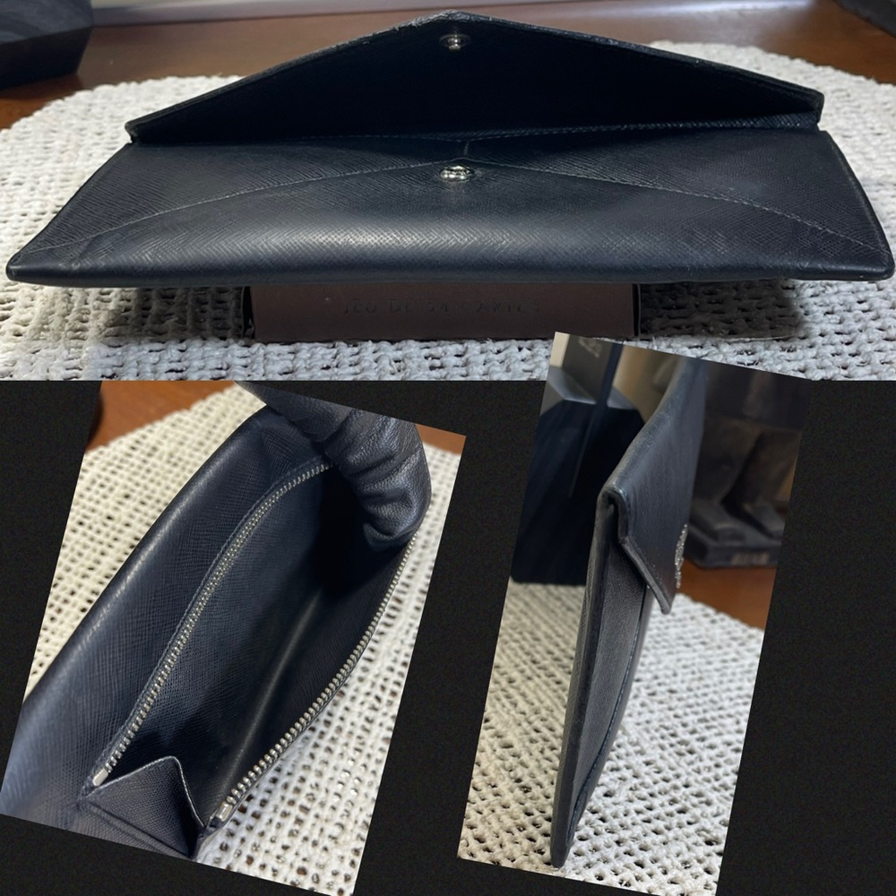 Prada Vitello Move Envelope Wallet in Black Saffiano Leather - Picture 8 of 16